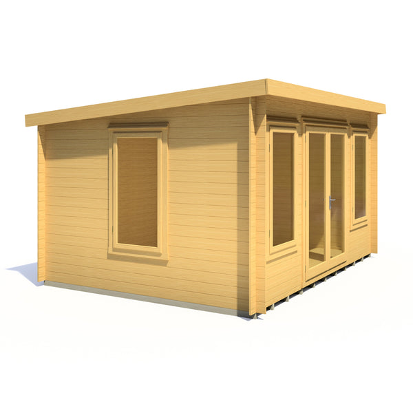 Shire Emneth 10Gx13 Pent Log Cabin 19mm interlock  Cladding - Best Shed