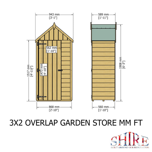 Shire Tool Garden Store Overlap 3x2 - Best Shed