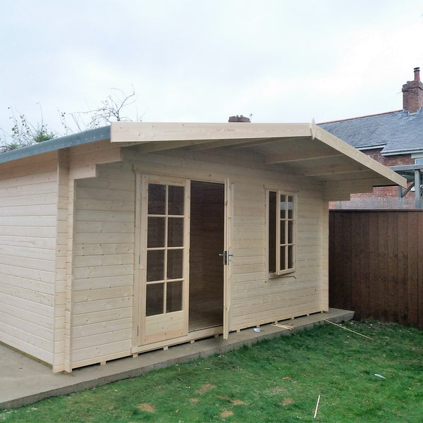 Shire Glenmore 12Gx12 Log Cabin 28mm interlock cladding - Best Shed
