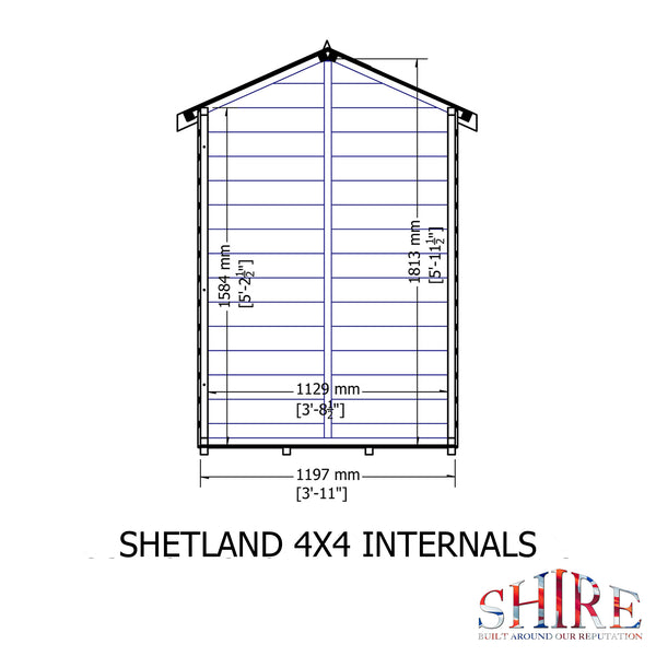Shire 4x4 apex shed 12mm shiplap interlock cladding