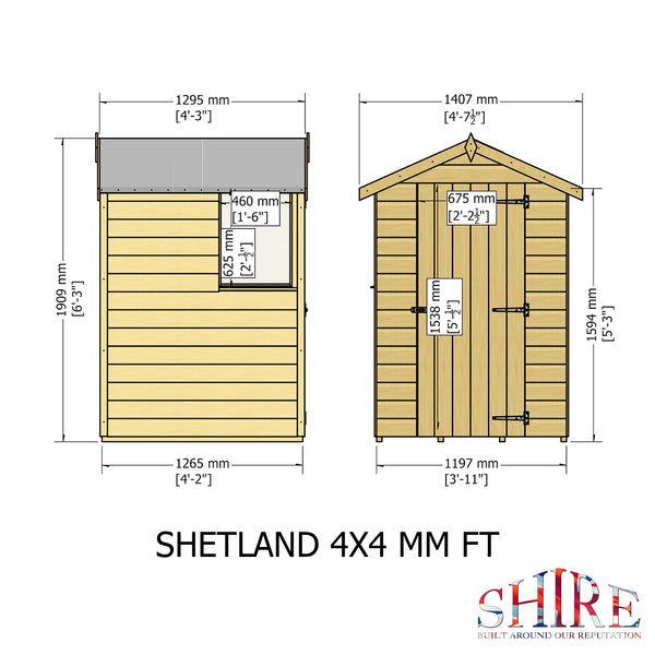 Shire 4x4 apex shed 12mm shiplap interlock cladding