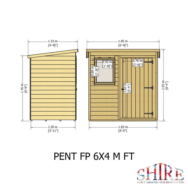 Shire Pent 6x4 12mm interlock Clad wooden Shed - Best Shed