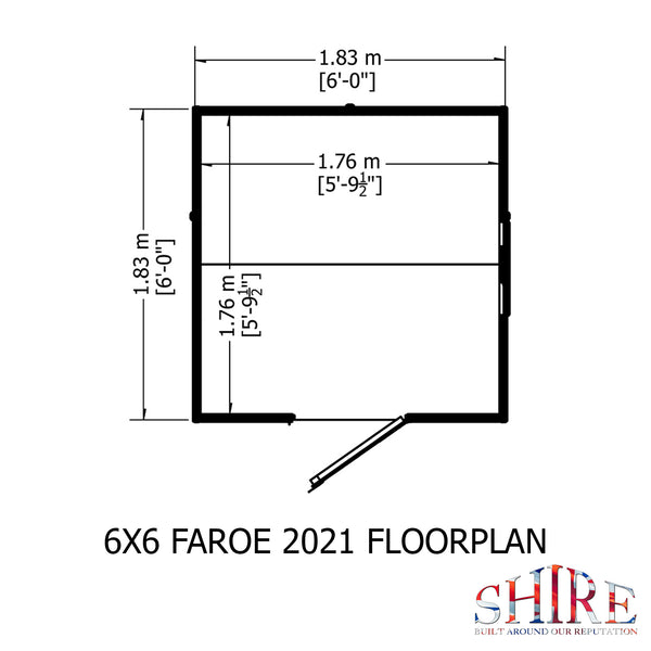 Shire Faroe 6x6 12mm interlock Clad wooden Shed