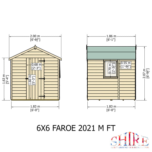 Shire Faroe 6x6 12mm interlock Clad wooden Shed