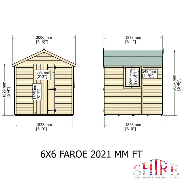 Shire Faroe 6x6 12mm interlock Clad wooden Shed