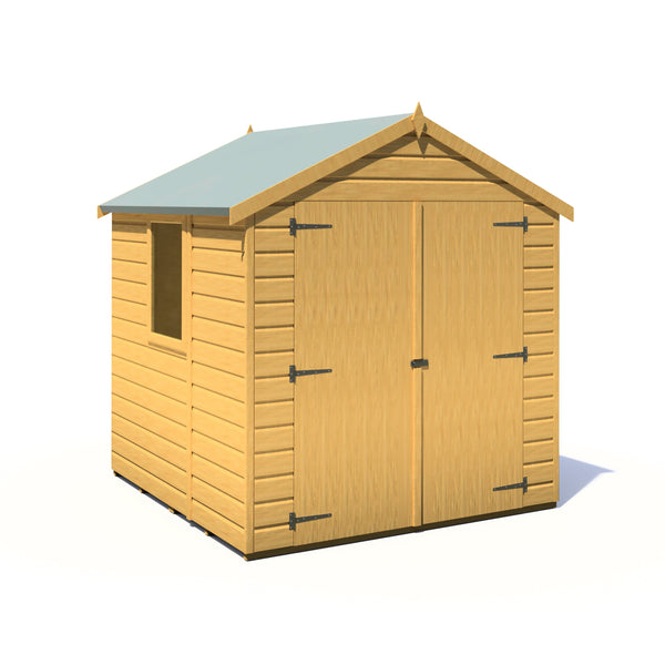 Shire Arran Double Door 6x6 12mm interlock Clad wooden Shed - Best Shed
