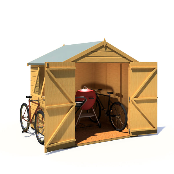 Shire Arran Double Door 6x6 12mm interlock Clad wooden Shed - Best Shed