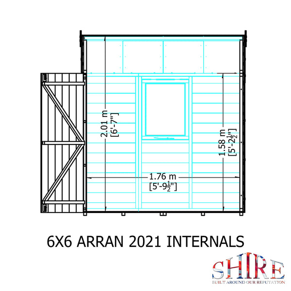 Shire Arran Double Door 6x6 12mm interlock Clad wooden Shed - Best Shed