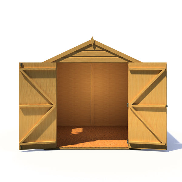 Shire Arran Double Door 6x6 12mm interlock Clad wooden Shed