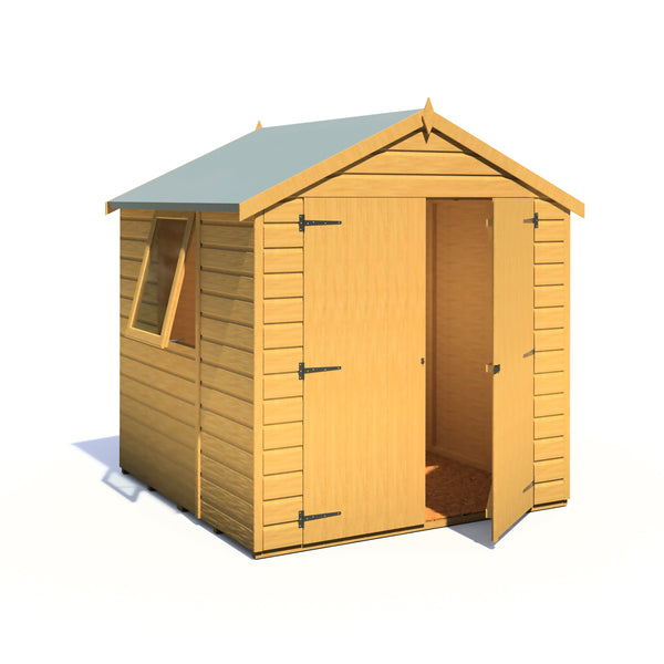 Shire Arran Double Door 6x6 12mm interlock Clad wooden Shed