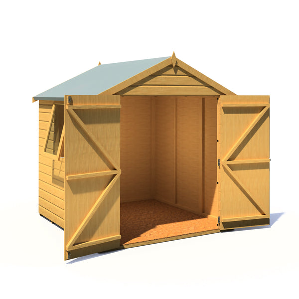 Shire Arran Double Door 6x6 12mm interlock Clad wooden Shed