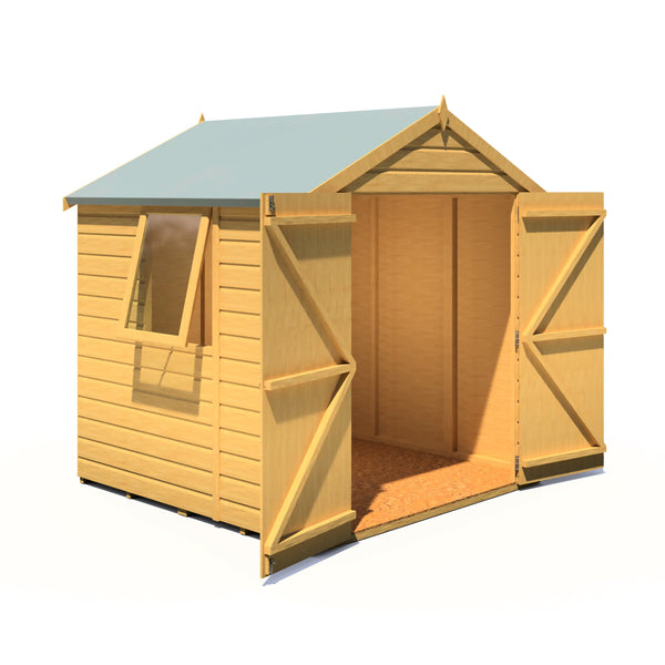 Shire Arran Double Door 6x6 12mm interlock Clad wooden Shed