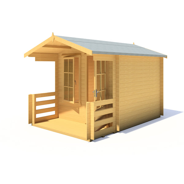 Shire Maulden  with verandah 7x7 Log Cabin 19mm interlock Cladding - Best Shed
