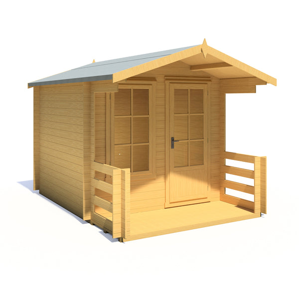 Shire Maulden with verandah 10x10 Log Cabin 19mm interlock Cladding - Best Shed