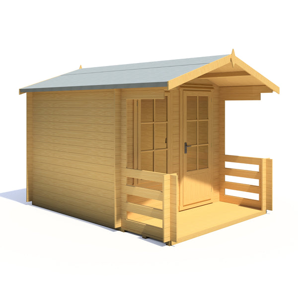 Shire Maulden with verandah 10x10 Log Cabin 19mm interlock Cladding - Best Shed