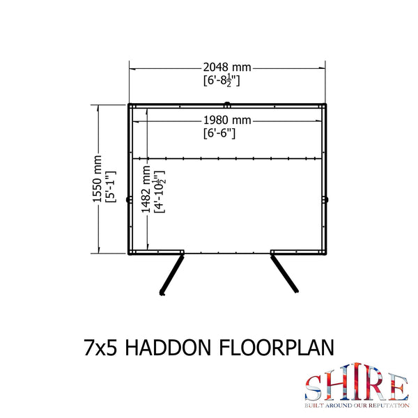 Shire Haddon 7x5 12mm interlock Clad wooden Summerhouse - Best Shed