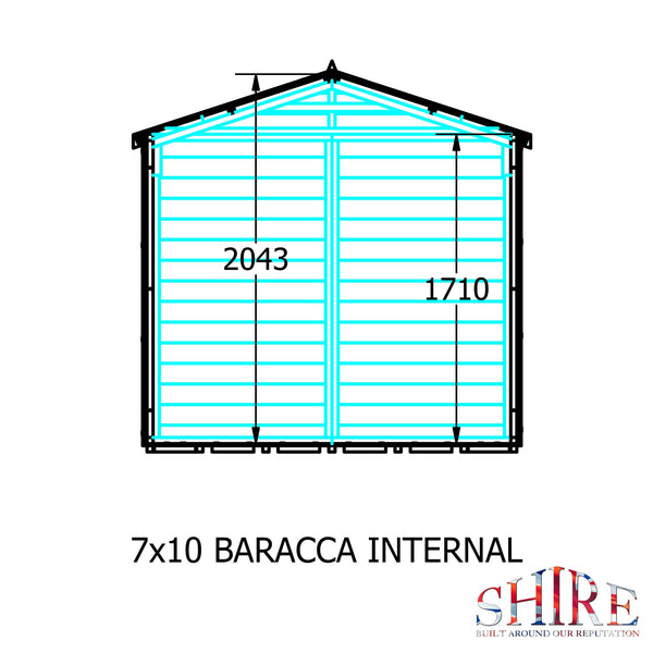 Shire Barraca 7x10 12mm interlock Clad wooden Shed - Best Shed