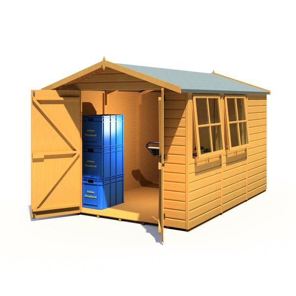 Shire Guernsey 7x10 12mm interlock Clad wooden Shed - Best Shed