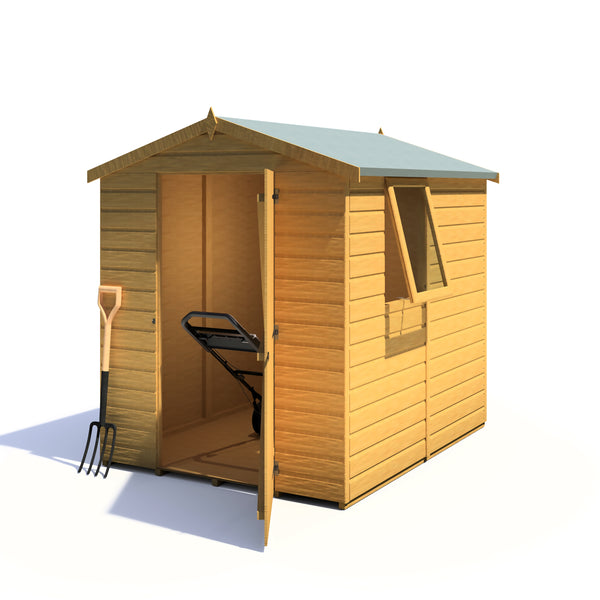Shire Shiplap Apex 7x5 12mm interlock Clad wooden Shed
