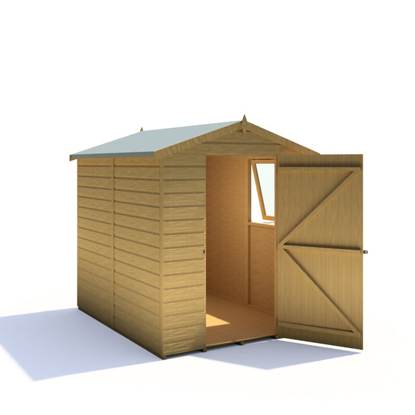 Shire Shiplap Apex 7x5 12mm interlock Clad wooden Shed
