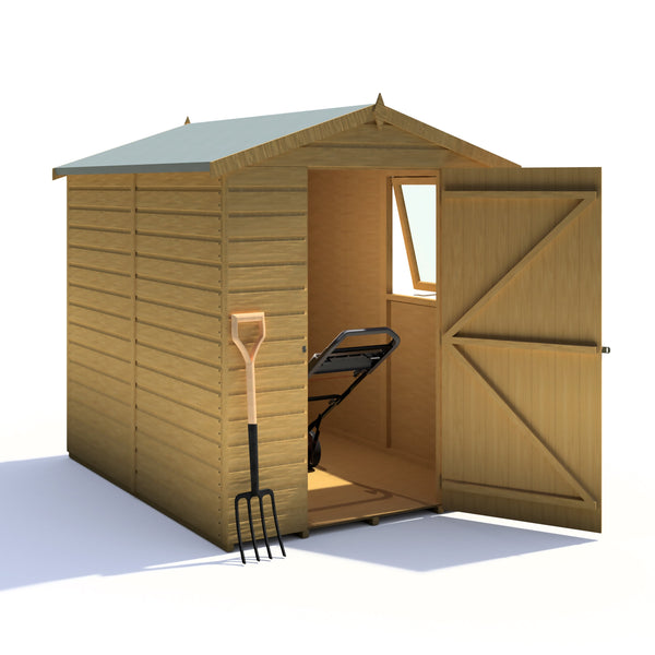 Shire Shiplap Apex 7x5 12mm interlock Clad wooden Shed