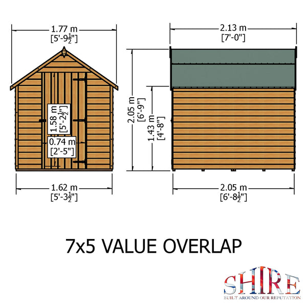 Shire Overlap 7x5   Economy Pressure Treated Storage Shed - Best Shed