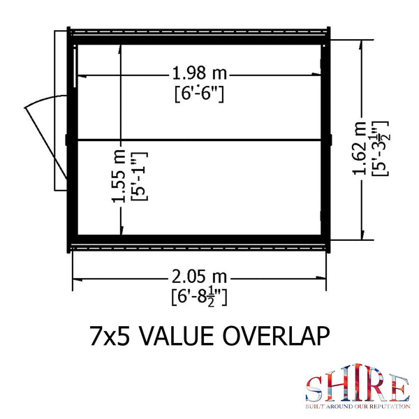 Shire Overlap 7x5 Economy Storage Shed - Best Shed