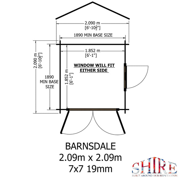 Shire Barn ale 7x7 Log Cabin 19mm interlock Cladding - Best Shed