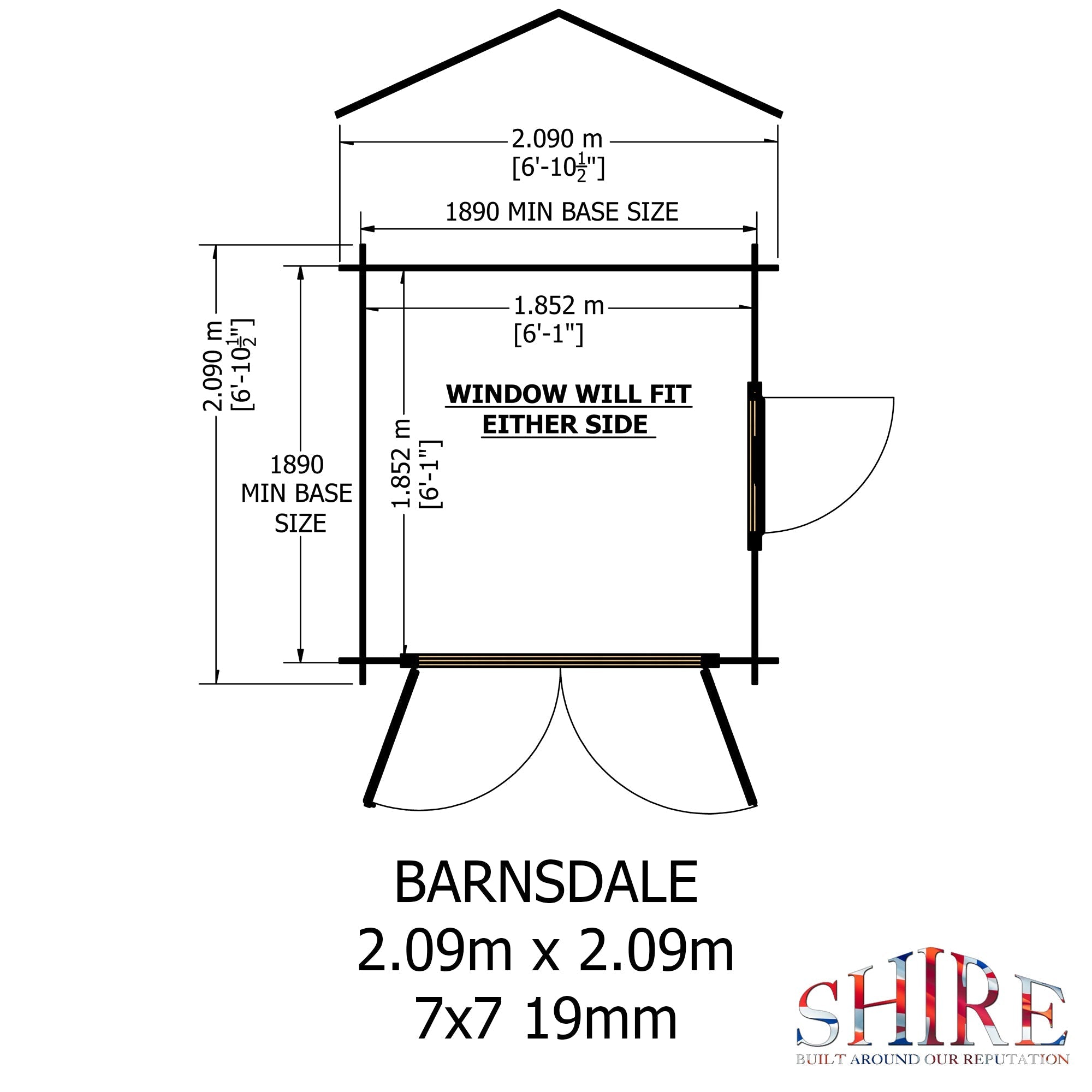 Shire Barn ale 7x7 Log Cabin 19mm interlock Cladding - Best Shed
