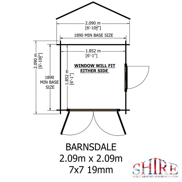 Shire Barn ale 7x7 Log Cabin 19mm interlock Cladding - Best Shed