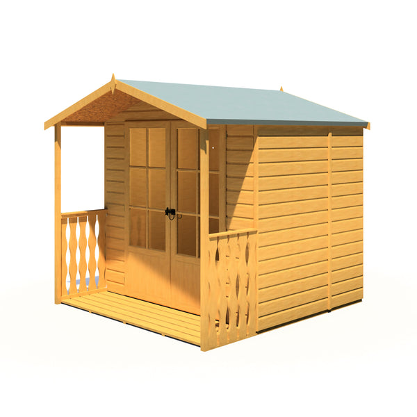 Shire Alnwick 7x7 12mm interlock Clad wooden Summerhouse - Best Shed