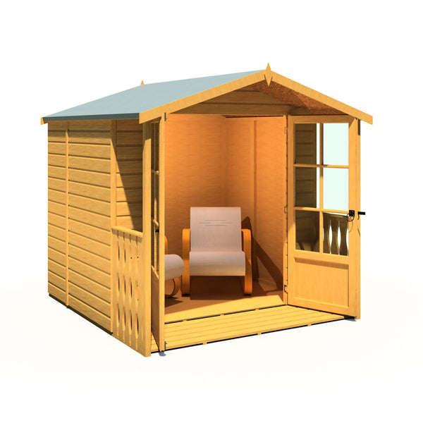 Shire Alnwick 7x7 12mm interlock Clad wooden Summerhouse - Best Shed