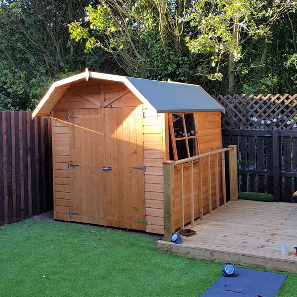 Shire Barn 7x7 12mm interlock Clad wooden Shed - Best Shed