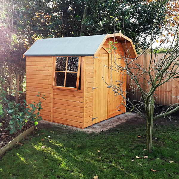 Shire Barn 7x7 12mm interlock Clad wooden Shed - Best Shed