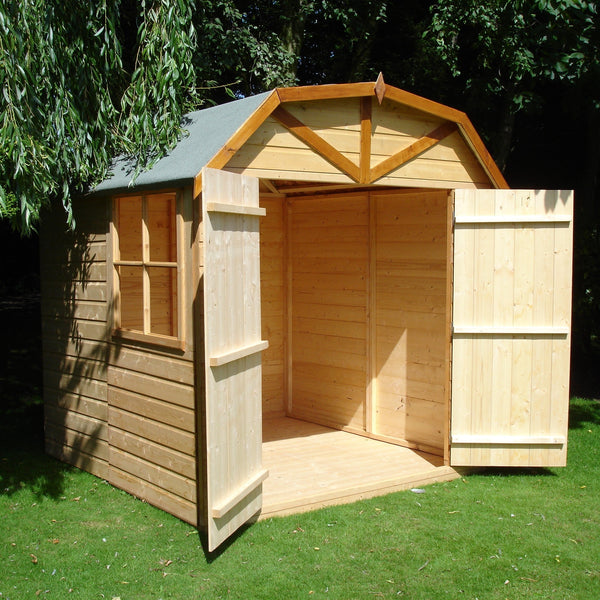 Shire Barn 7x7 12mm interlock Clad wooden Shed - Best Shed