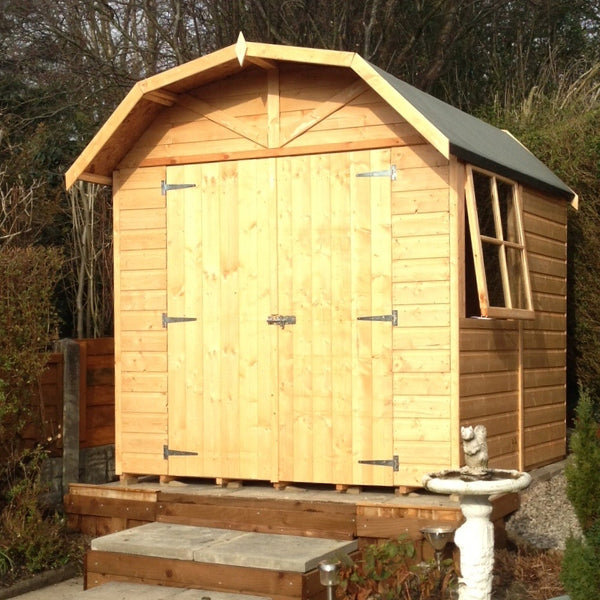 Shire Barn 7x7 12mm interlock Clad wooden Shed - Best Shed