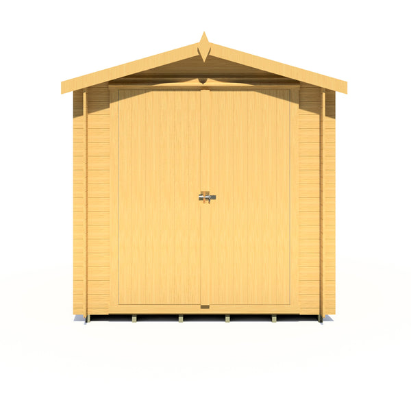Shire Bradley 7x7 Log Cabin 19mm interlock Cladding - Best Shed