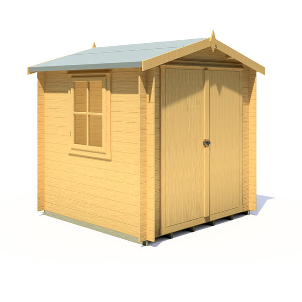 Shire Bradley 7x7 Log Cabin 19mm interlock Cladding - Best Shed