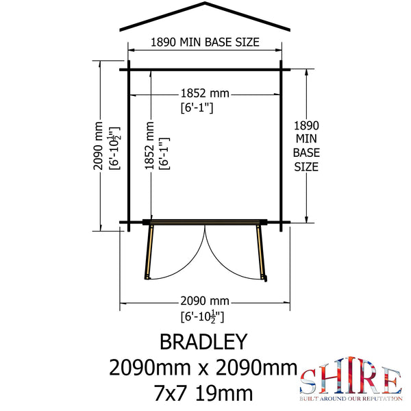 Shire Bradley 7x7 Log Cabin 19mm interlock Cladding - Best Shed