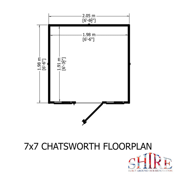 Shire 7x7 Chatsworth Summerhouse 12mm shiplap interlock cladding