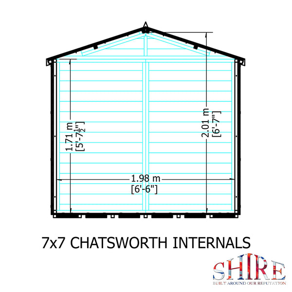 Shire 7x7 Chatsworth Summerhouse 12mm shiplap interlock cladding