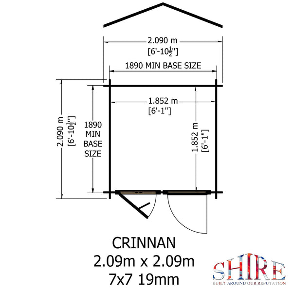 Shire Crinan 7x7 Log Cabin 19mm interlock  Cladding - Best Shed