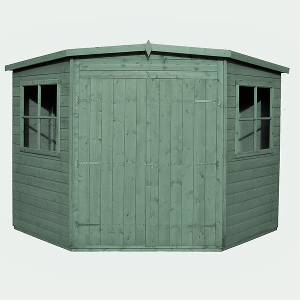 Shire Corner Shed 8x8 12mm interlock Cladding Pressure treated wooden