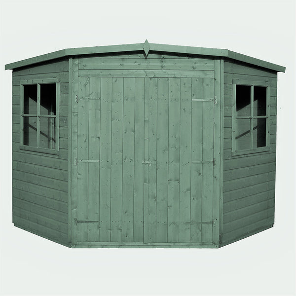 Shire Corner Shed 8x8 12mm interlock Cladding Pressure treated wooden