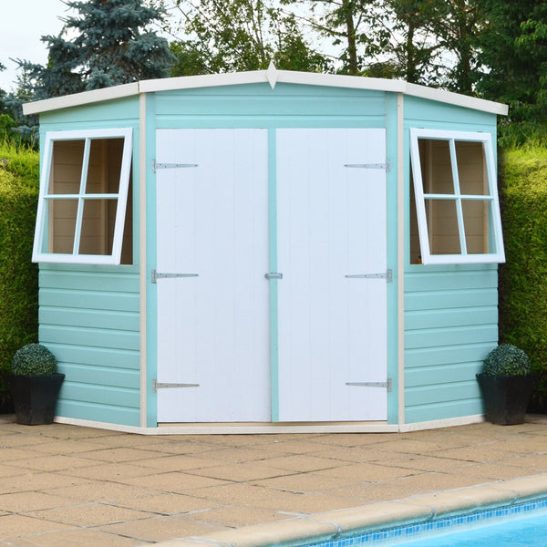 Shire Corner Shed 7x7 12mm interlock Clad wooden Shed - Best Shed