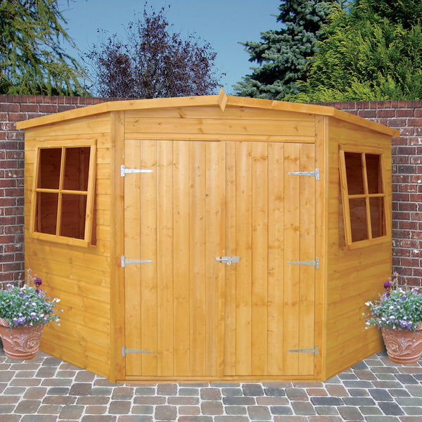 Shire Premium Corner Shed 10x10 2x2" framewood 12mm interlock cladding - Best Shed