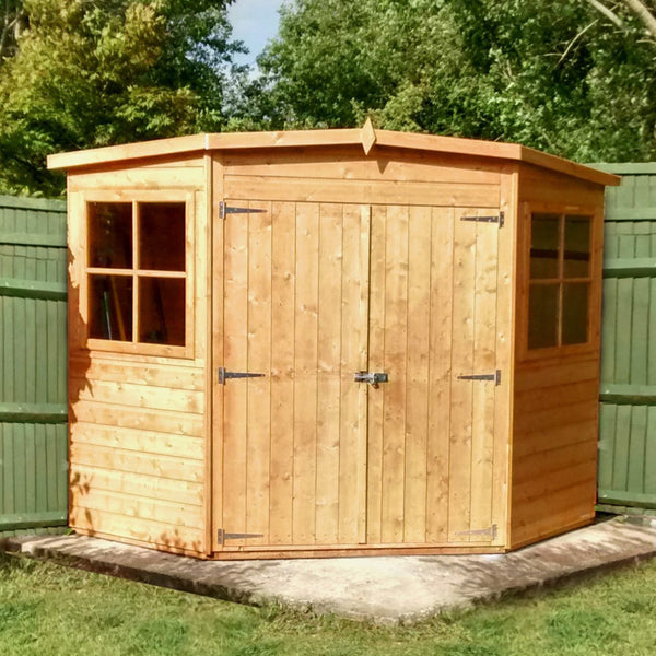 Shire Corner Shed 10x10 2x2" framework 12mm interlock cladding