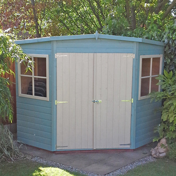 Shire Corner Shed 8x8 12mm interlock Cladding Pressure treated wooden