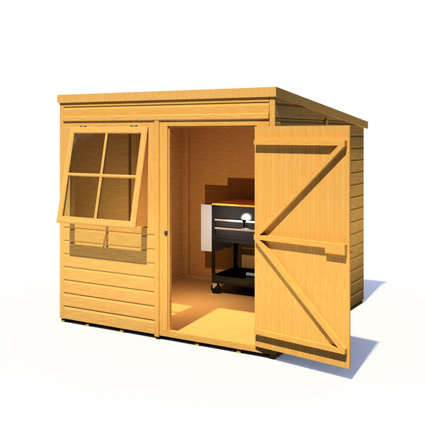Shire Pent 7x7 12mm interlock Clad wooden Shed - Best Shed