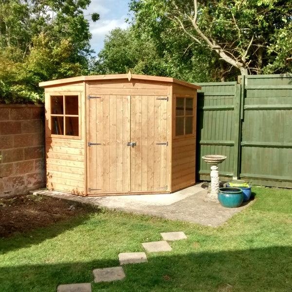 Shire Corner Shed 8x8 12mm interlock Clad wooden Shed